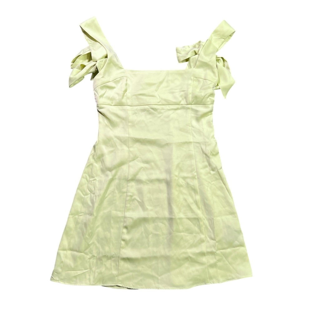 NWT Urban Outfitters Women's XS Yellow Satin Tie Shoulder Mini Dress OB2015744